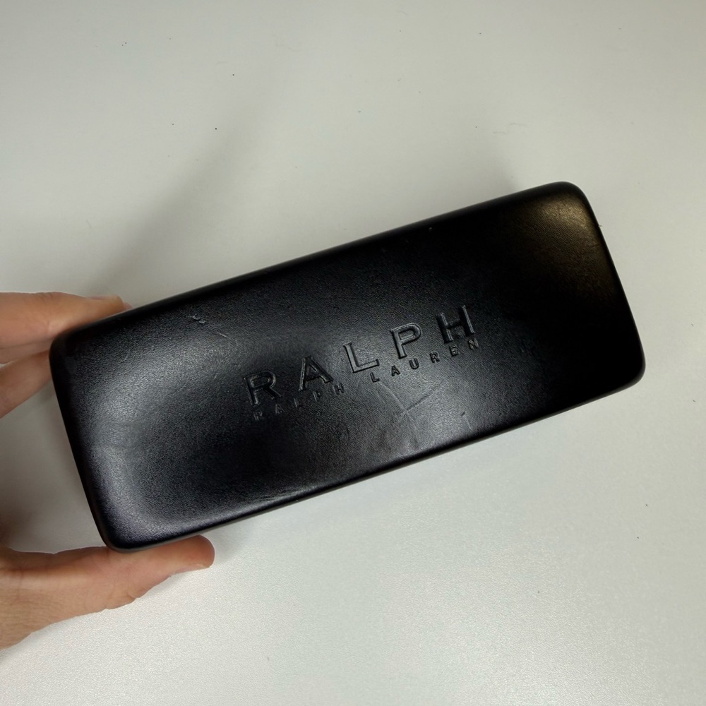 Ralph Lauren black leather sunglasses glasses protective case - Picture 3 of 9